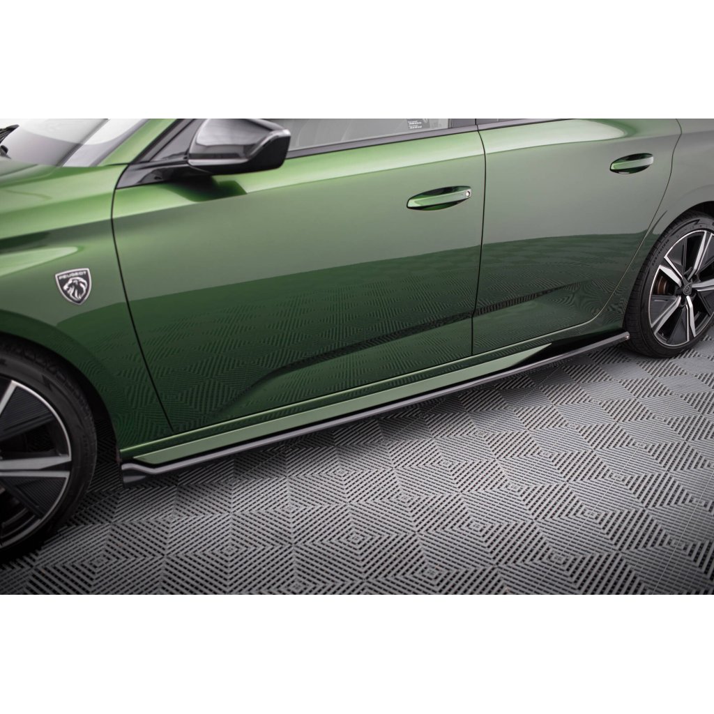 Maxton Design difuzory pod boční prahy pro Peugeot 308 Mk3, černý lesklý plast ABS, Hatchback