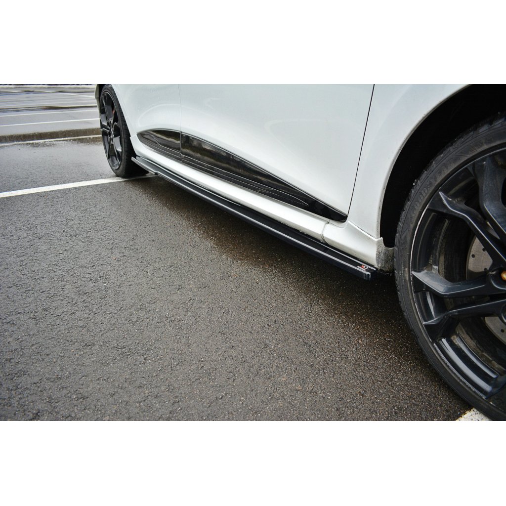 Maxton Design difuzory pod boční prahy pro Renault Clio RS Mk4, černý lesklý plast ABS