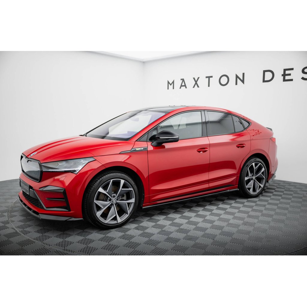 Maxton Design difuzory pod boční prahy pro Škoda Enyaq iV RS Mk1, černý lesklý plast ABS, Coupe