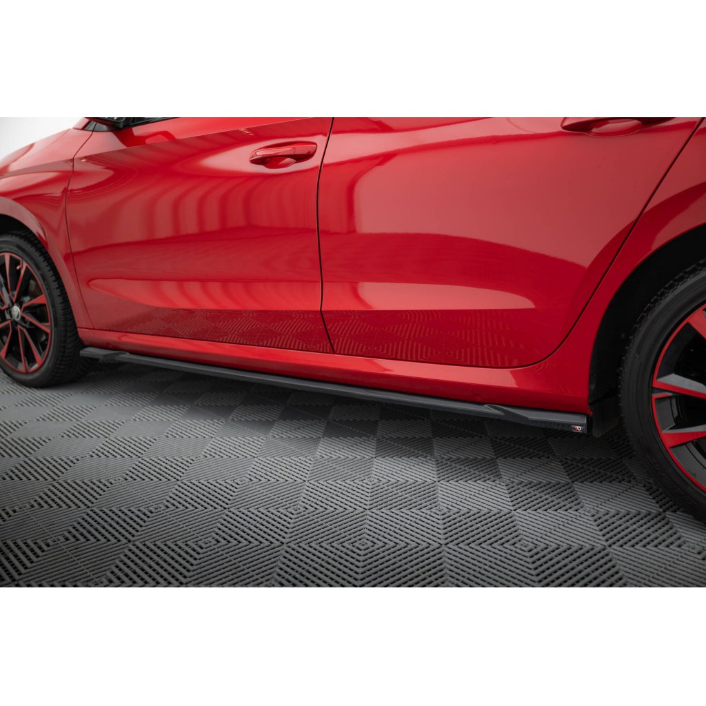 Maxton Design difuzory pod boční prahy pro Škoda Fabia Mk4, černý lesklý plast ABS