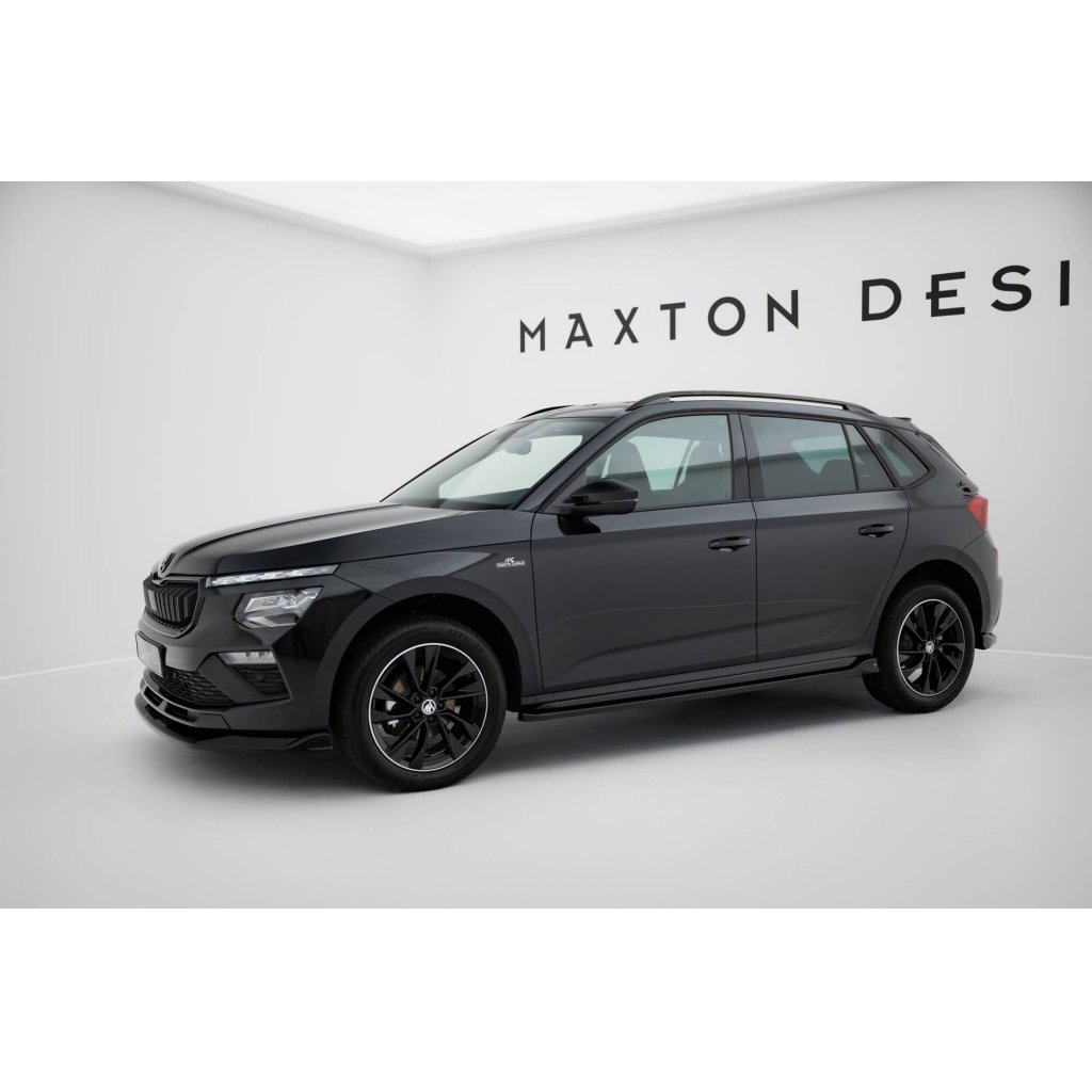 Maxton Design difuzory pod boční prahy pro Škoda Kamiq Mk1 Facelift, černý lesklý plast ABS, Monte Carlo