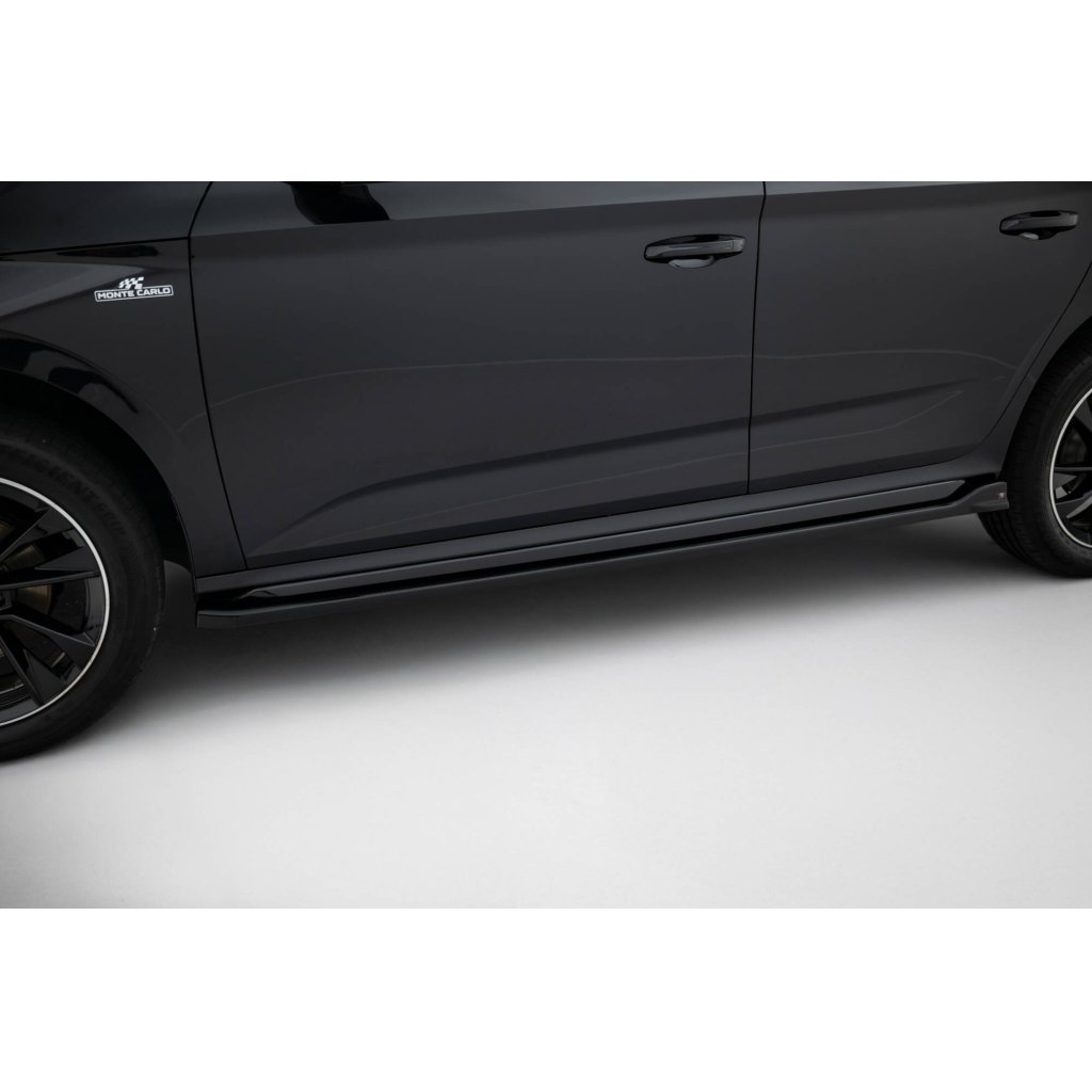 Maxton Design difuzory pod boční prahy pro Škoda Kamiq Mk1 Facelift, černý lesklý plast ABS, Monte Carlo
