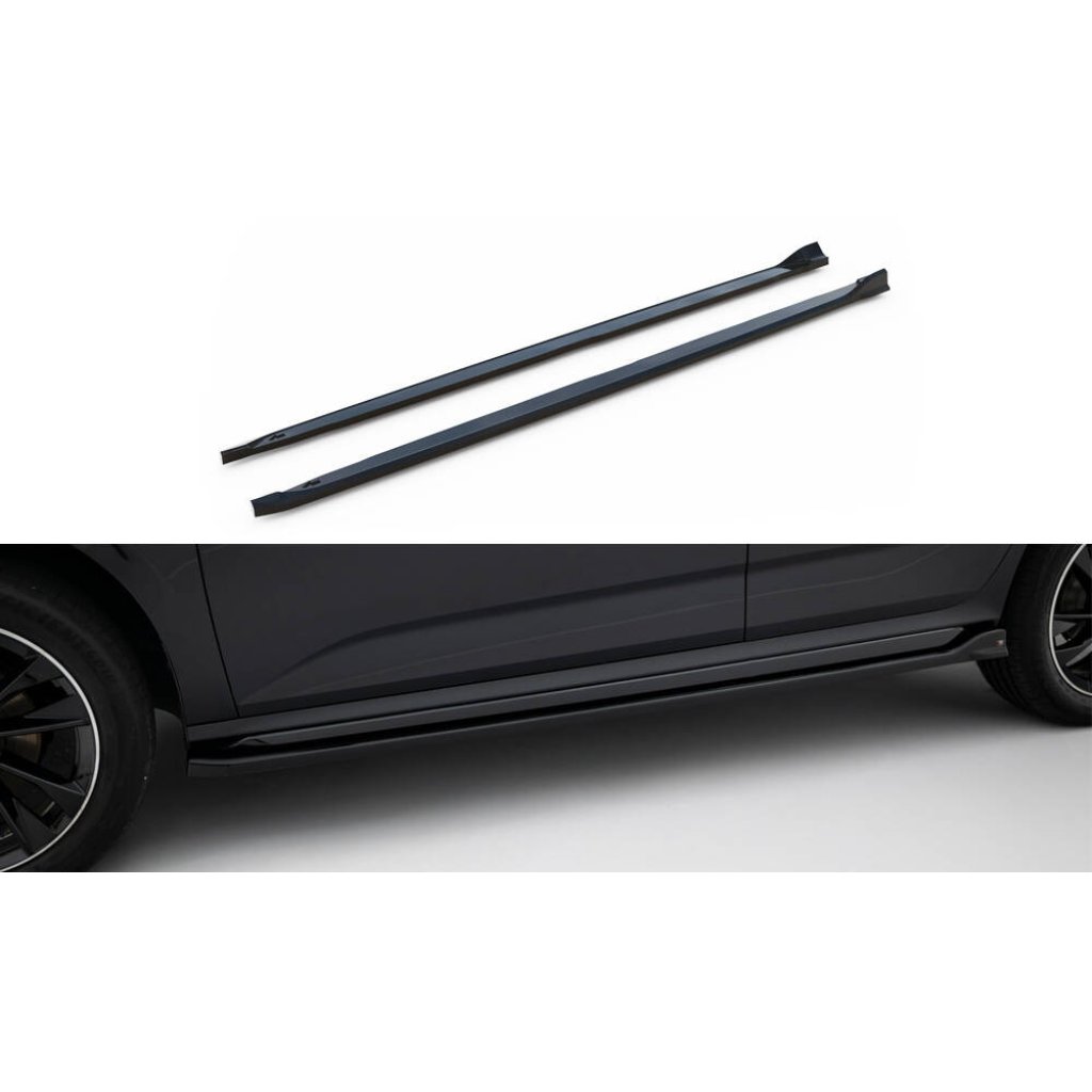 Maxton Design difuzory pod boční prahy pro Škoda Kamiq Mk1 Facelift, černý lesklý plast ABS, Monte Carlo