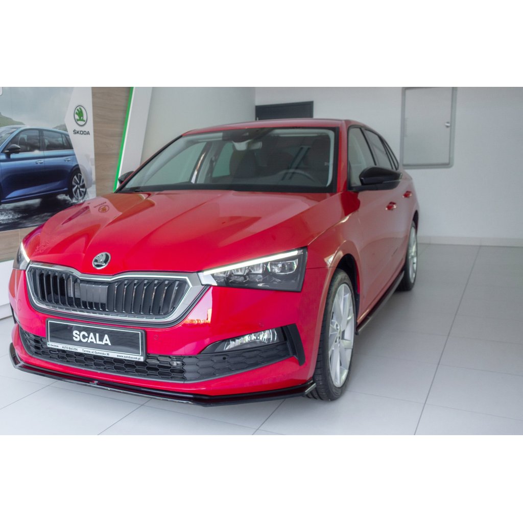 Maxton Design difuzory pod boční prahy pro Škoda Scala, černý lesklý plast ABS
