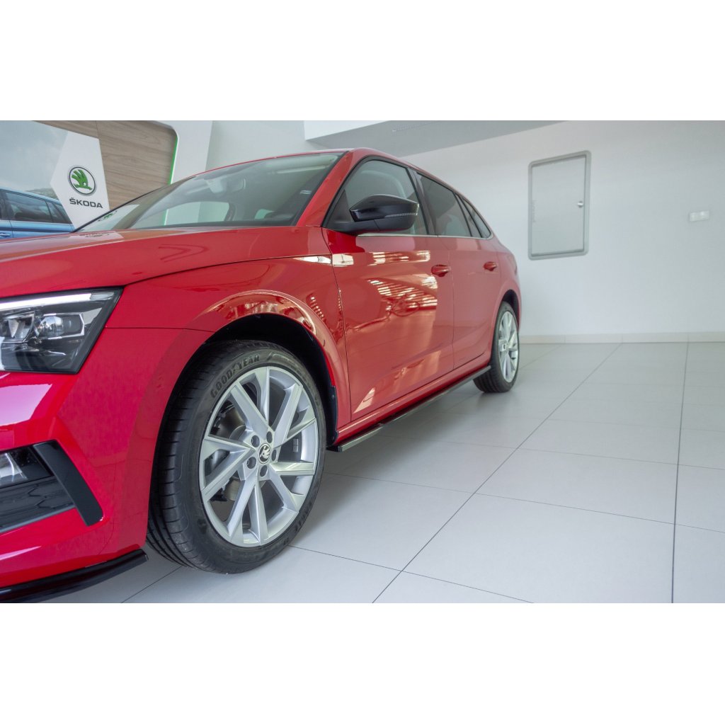 Maxton Design difuzory pod boční prahy pro Škoda Scala, černý lesklý plast ABS
