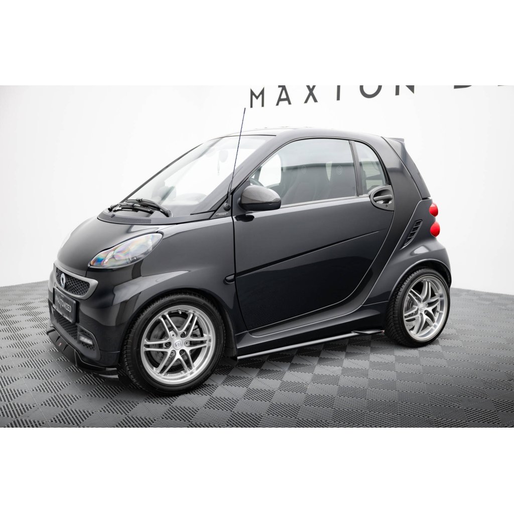 Maxton Design difuzory pod boční prahy pro Smart Fortwo C451 Facelift, černý lesklý plast ABS, Brabus