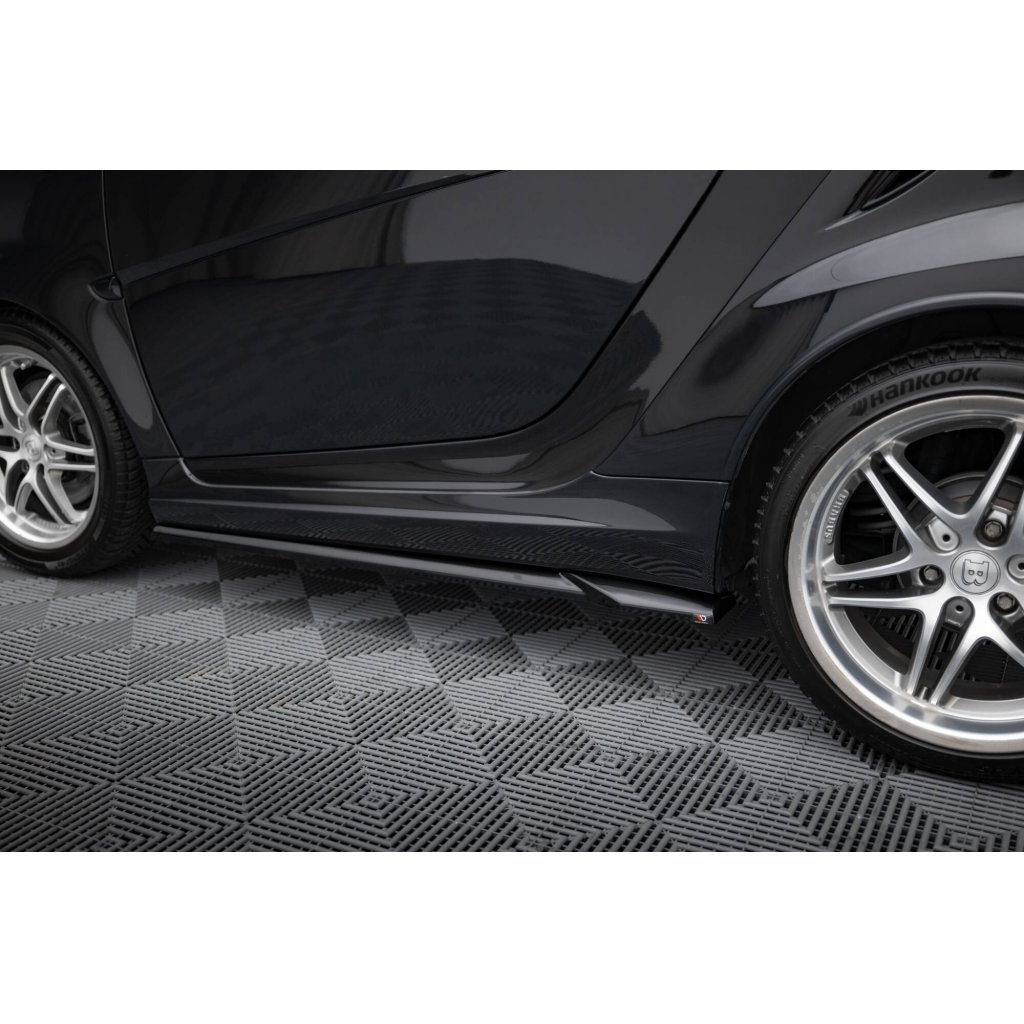 Maxton Design difuzory pod boční prahy pro Smart Fortwo C451 Facelift, černý lesklý plast ABS, Brabus