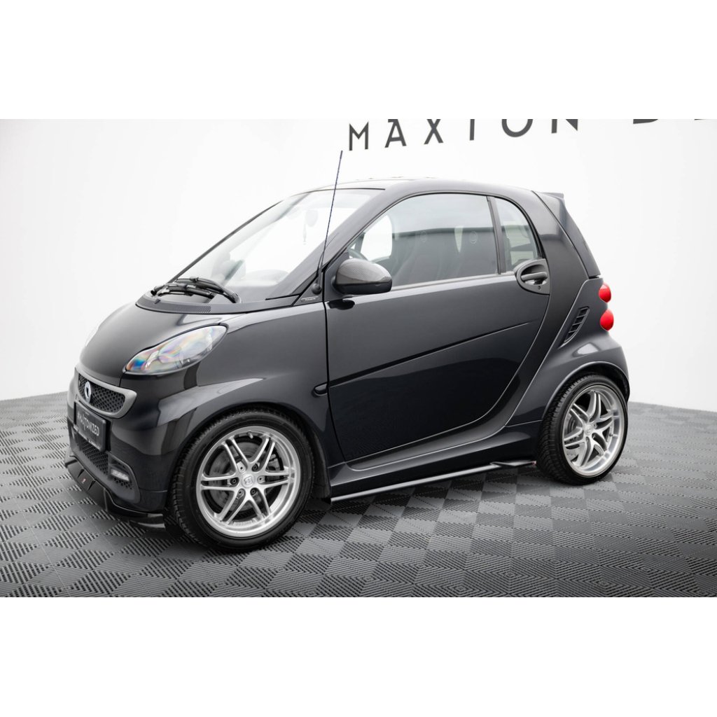Maxton Design difuzory pod boční prahy pro Smart Fortwo C451 Facelift, černý lesklý plast ABS, Brabus