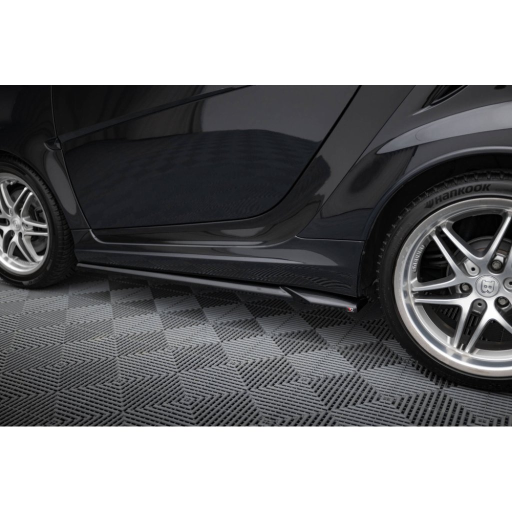 Maxton Design difuzory pod boční prahy pro Smart Fortwo C451 Facelift, černý lesklý plast ABS, Brabus