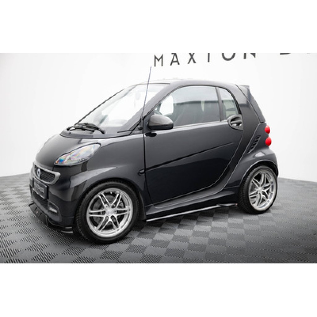 Maxton Design difuzory pod boční prahy pro Smart Fortwo C451 Facelift, černý lesklý plast ABS, Brabus