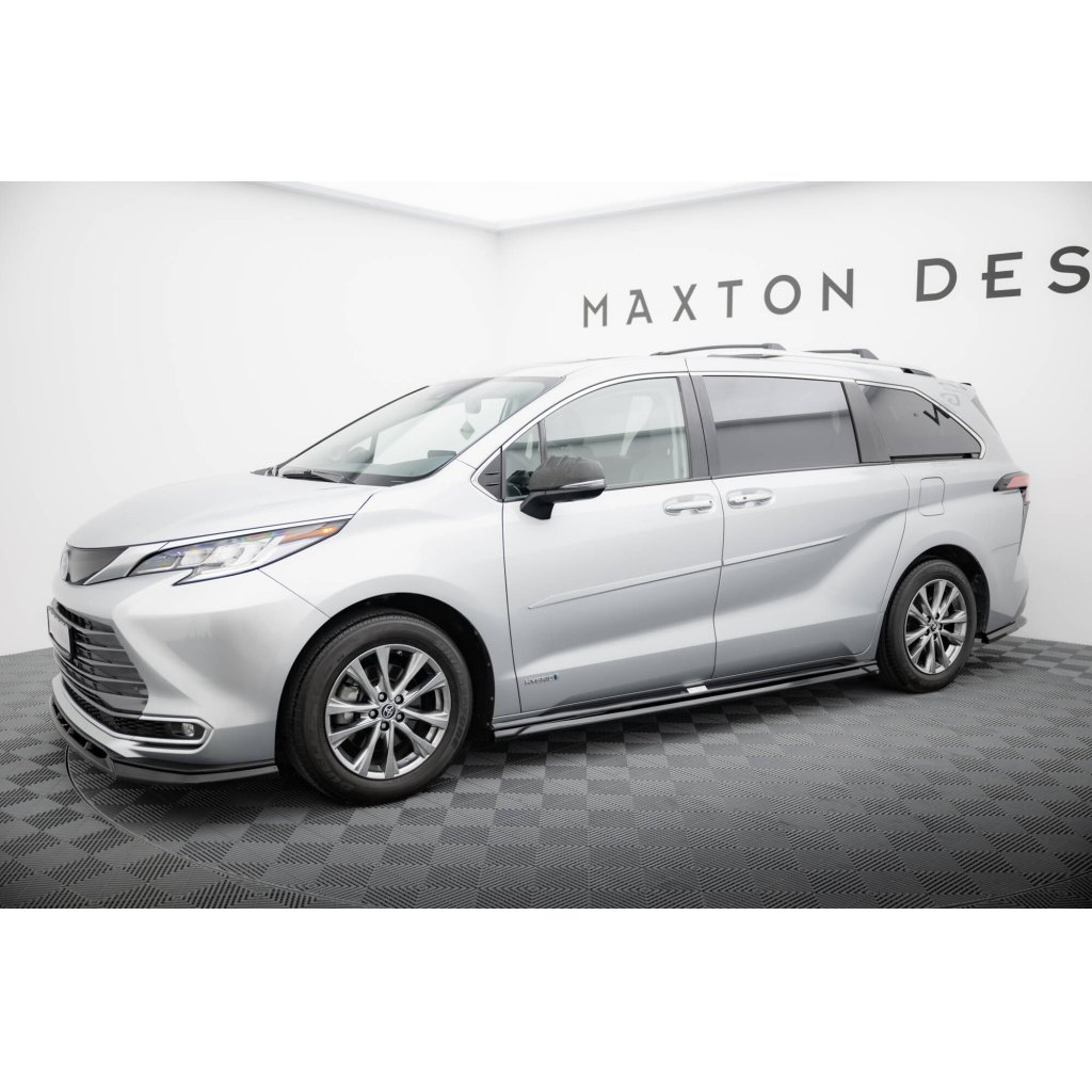 Maxton Design difuzory pod boční prahy pro Toyota Sienna Mk4, černý lesklý plast ABS