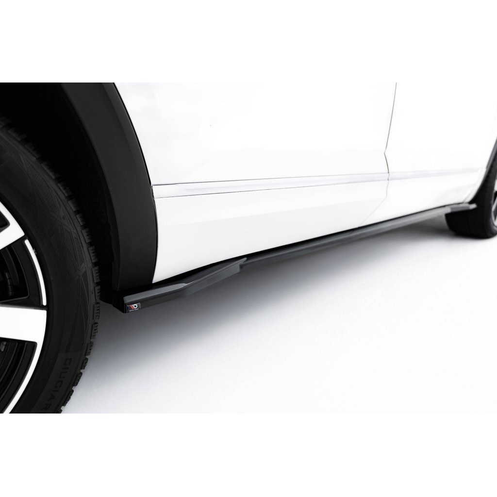 Maxton Design difuzory pod boční prahy pro Volkswagen Atlas R-Line Mk1 Facelift 2, černý lesklý plast ABS