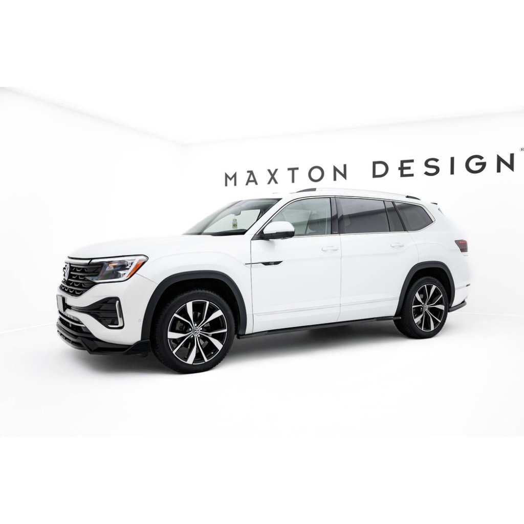 Maxton Design difuzory pod boční prahy pro Volkswagen Atlas R-Line Mk1 Facelift 2, černý lesklý plast ABS