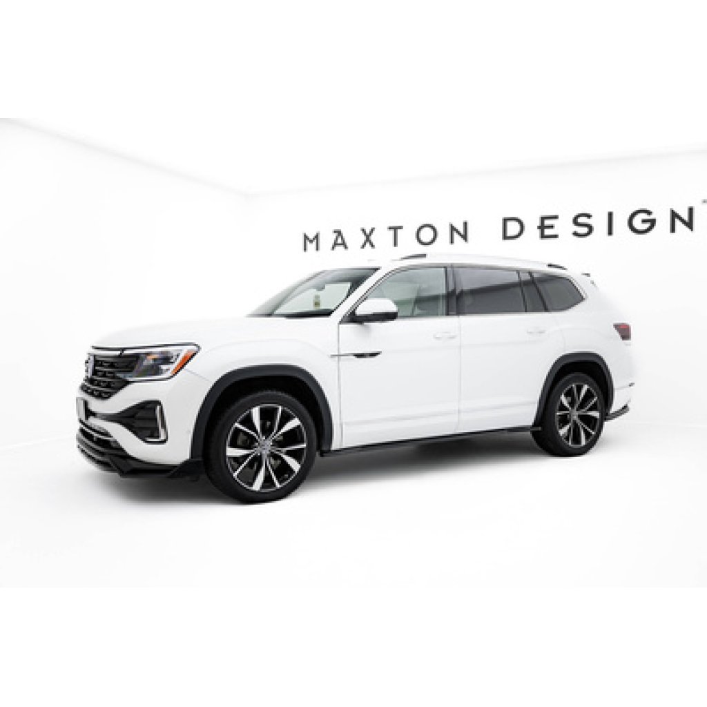 Maxton Design difuzory pod boční prahy pro Volkswagen Atlas R-Line Mk1 Facelift 2, černý lesklý plast ABS