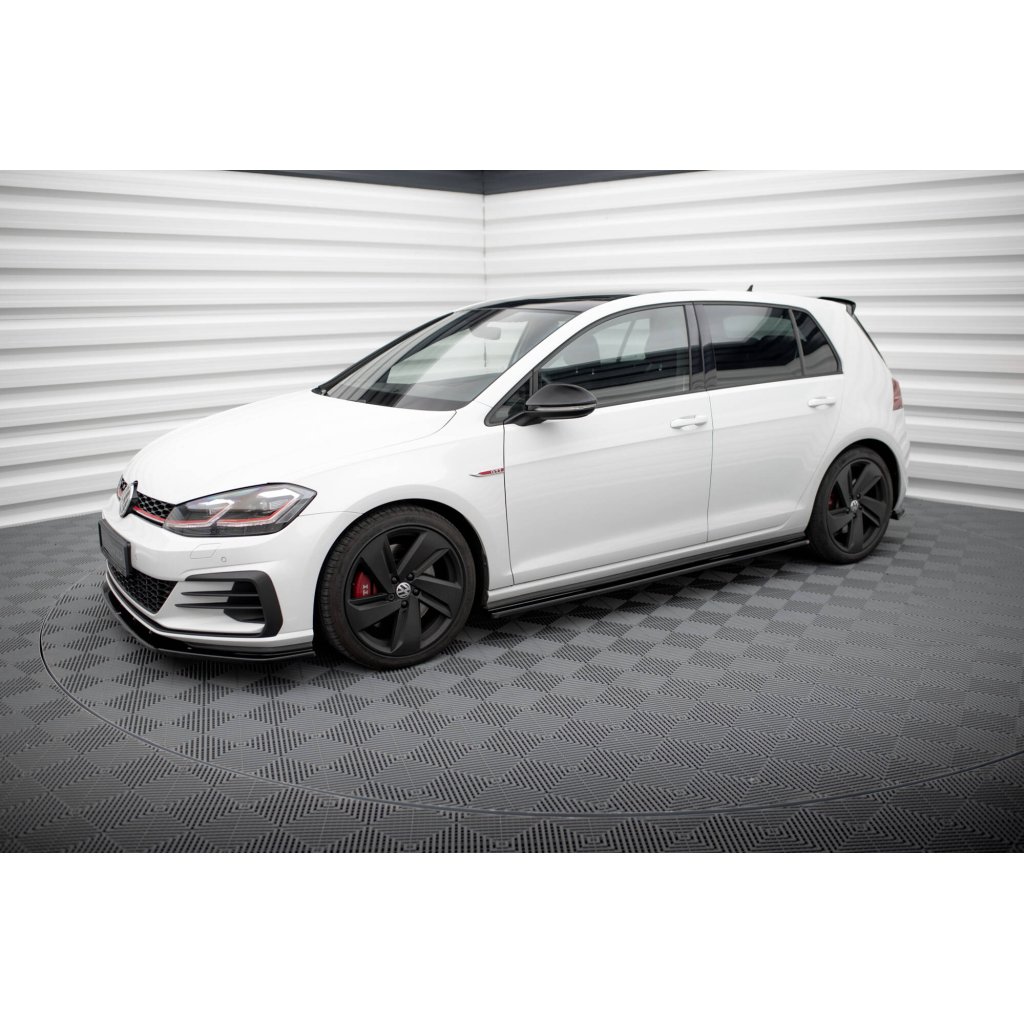 Maxton Design difuzory pod boční prahy pro Volkswagen Golf GTI Mk7, černý lesklý plast ABS