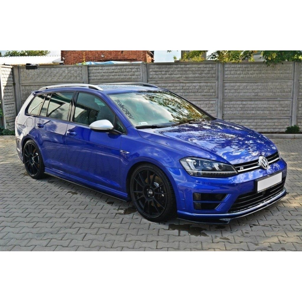 Maxton Design difuzory pod boční prahy pro Volkswagen Golf R Mk7, černý lesklý plast ABS
