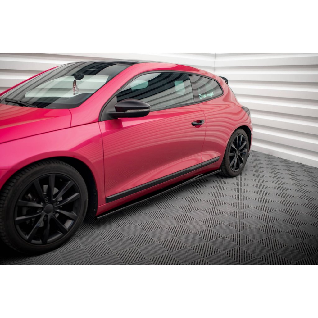 Maxton Design difuzory pod boční prahy pro Volkswagen Scirocco Mk3, černý lesklý plast ABS