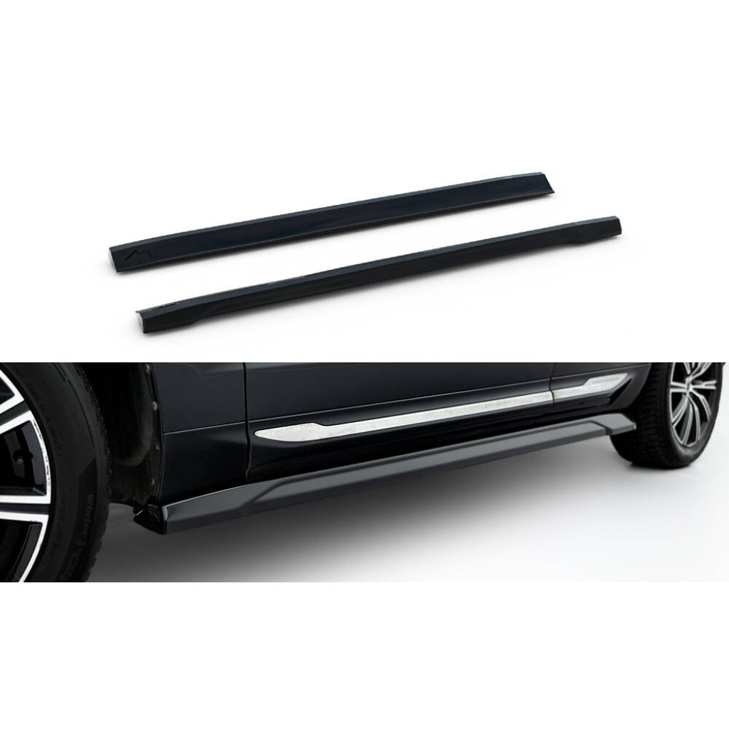 Maxton Design difuzory pod boční prahy pro Volvo XC60 Mk 2, černý lesklý plast ABS
