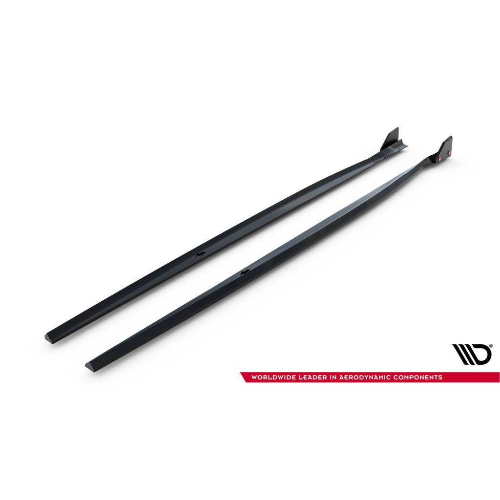 Maxton Design difuzory pod boční prahy s křidélky v.5 pro BMW řada 1 F20- F21 Facelift, černý lesklý plast ABS, M-Pack/M140i
