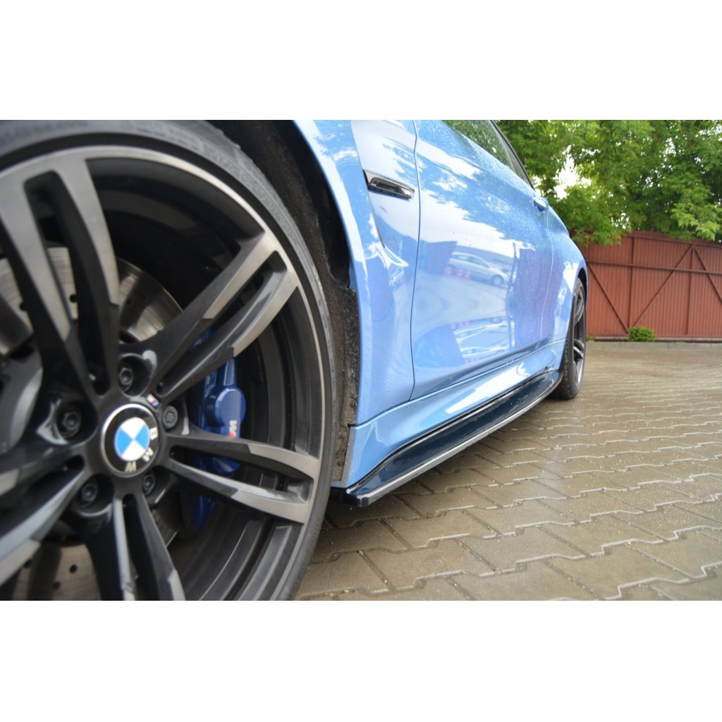 Maxton Design difuzory pod boční prahy ver.1 pro BMW M4 F82, černý lesklý plast ABS