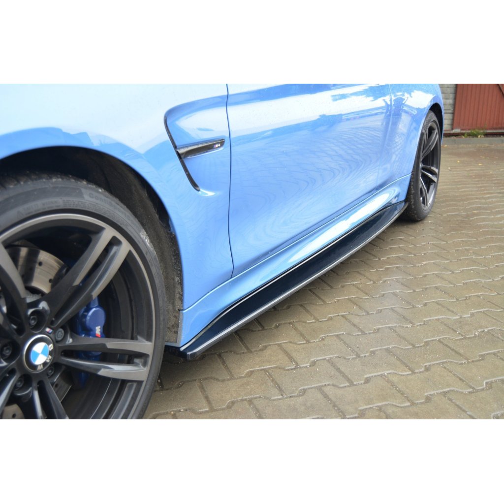 Maxton Design difuzory pod boční prahy ver.1 pro BMW M4 F82, černý lesklý plast ABS