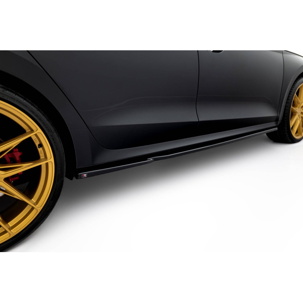Maxton Design difuzory pod boční prahy ver.1 pro Škoda Octavia RS Mk4, černý lesklý plast ABS