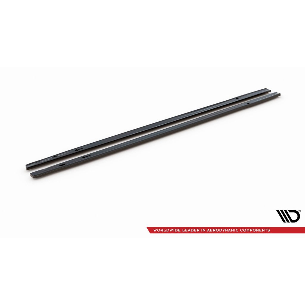 Maxton Design difuzory pod boční prahy ver.1 pro Volkswagen Golf GTI Mk8, černý lesklý plast ABS