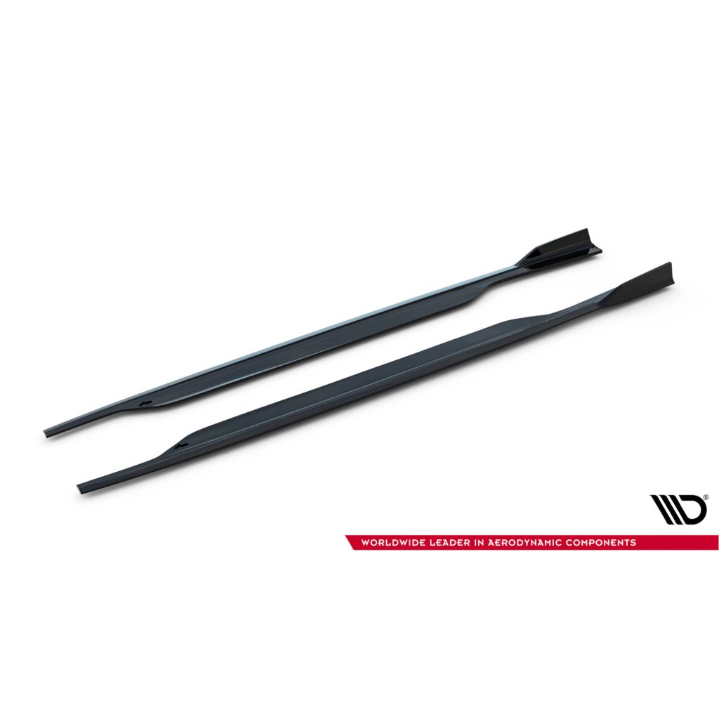Maxton Design difuzory pod boční prahy ver.2 pro Audi A6 C7 FL, černý lesklý plast ABS, Sedan / Avant, vč. S-Line