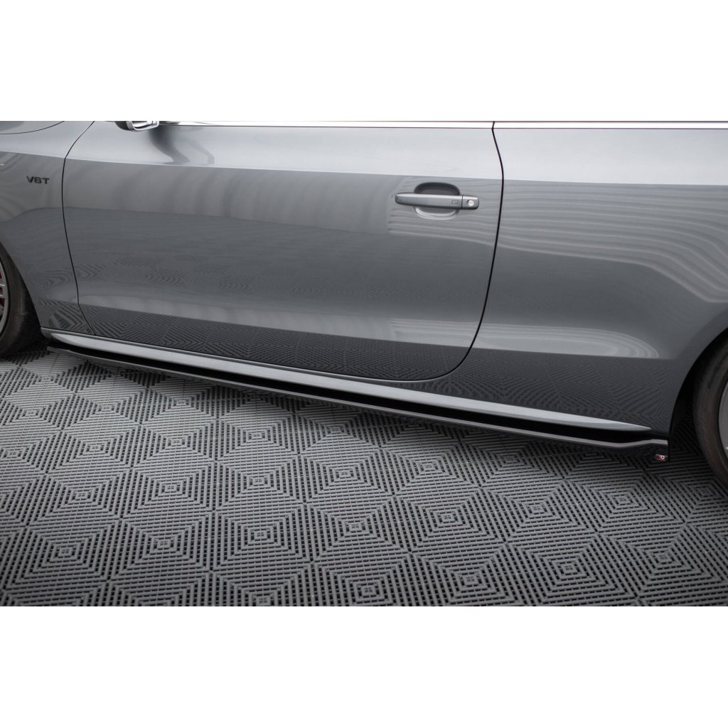 Maxton Design difuzory pod boční prahy ver.2 pro Audi S5 8T, černý lesklý plast ABS, S-line Coupe