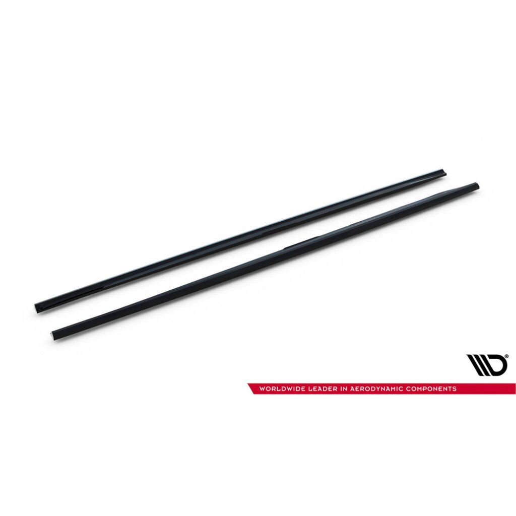 Maxton Design difuzory pod boční prahy ver.2 pro Audi S6 C7, černý lesklý plast ABS, Sedan / Avant