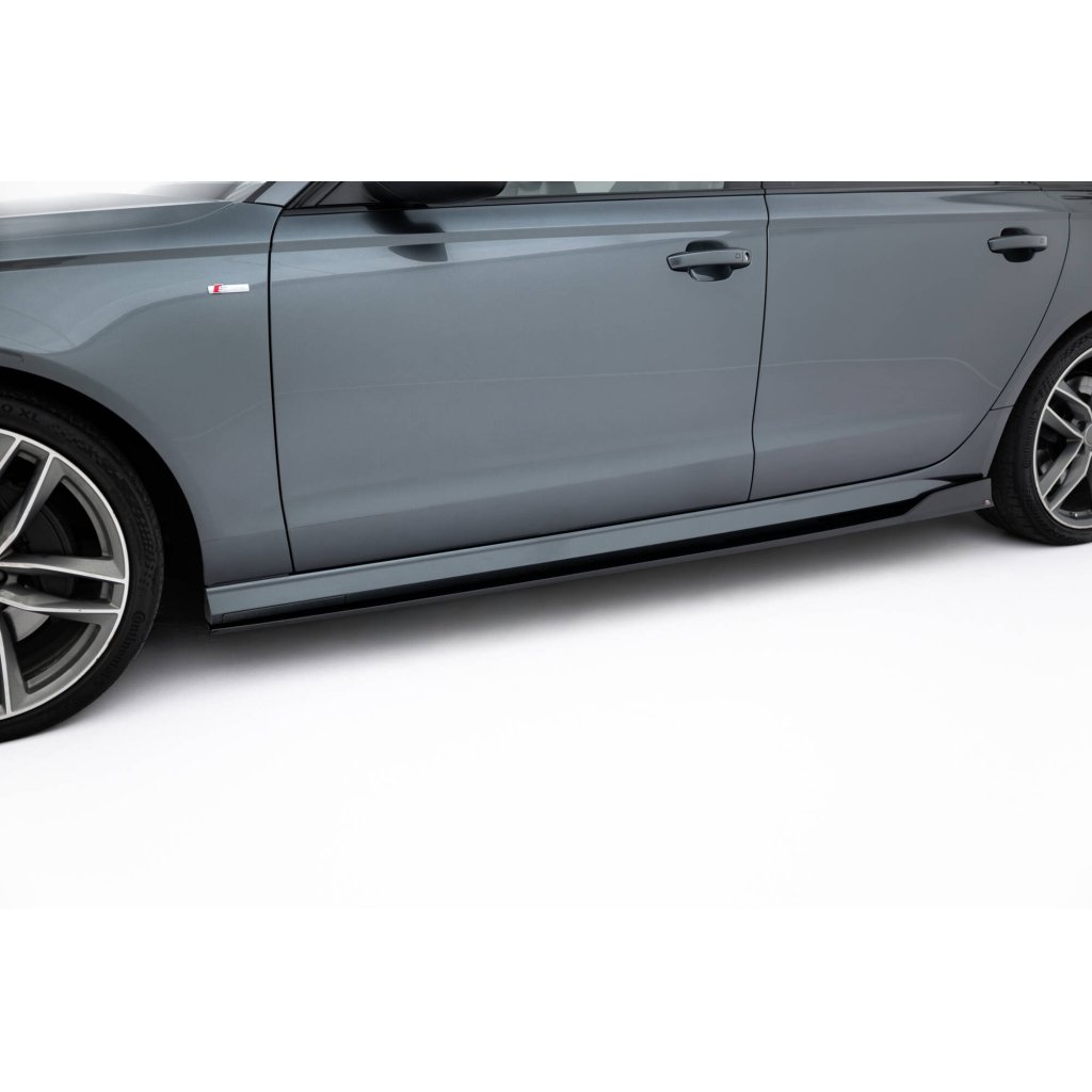 Maxton Design difuzory pod boční prahy ver.2 pro Audi S6 C7 FL, černý lesklý plast ABS, Sedan / Avant