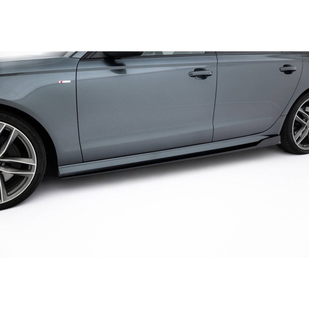 Maxton Design difuzory pod boční prahy ver.2 pro Audi S6 C7 FL, černý lesklý plast ABS, Sedan / Avant