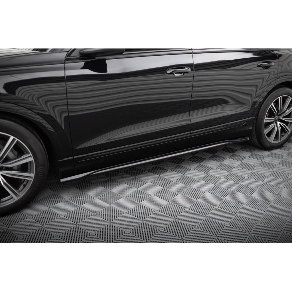Maxton Design difuzory pod boční prahy ver.2 pro Audi SQ8 Mk 1, Mk 1 FL, černý lesklý plast ABS
