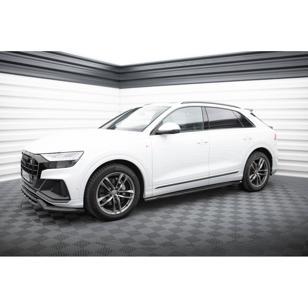 Maxton Design difuzory pod boční prahy ver.2 pro Audi SQ8 Mk 1, Mk 1 FL, černý lesklý plast ABS