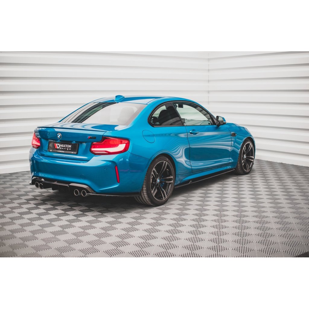 Maxton Design difuzory pod boční prahy ver.2 pro BMW M2 F87, černý lesklý plast ABS