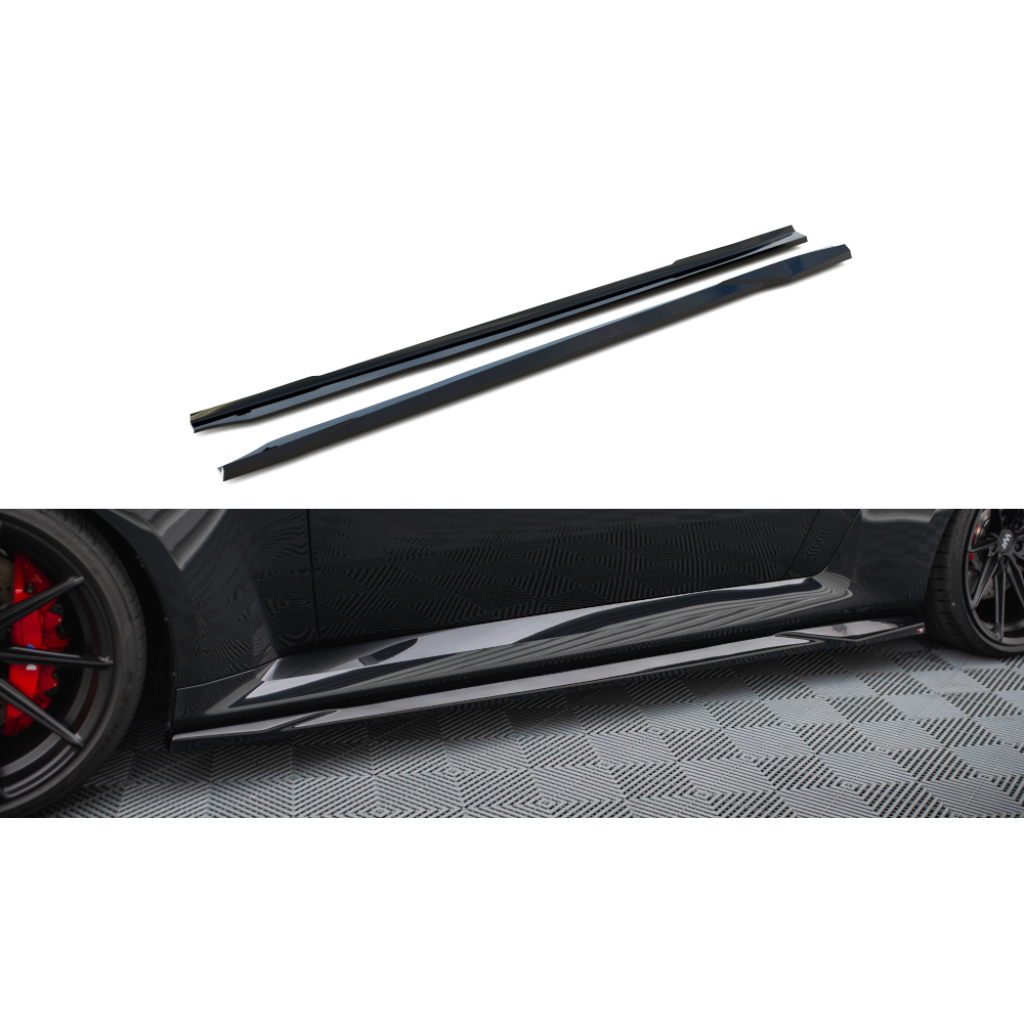 Maxton Design difuzory pod boční prahy ver.2 pro BMW M2 G87, černý lesklý plast ABS