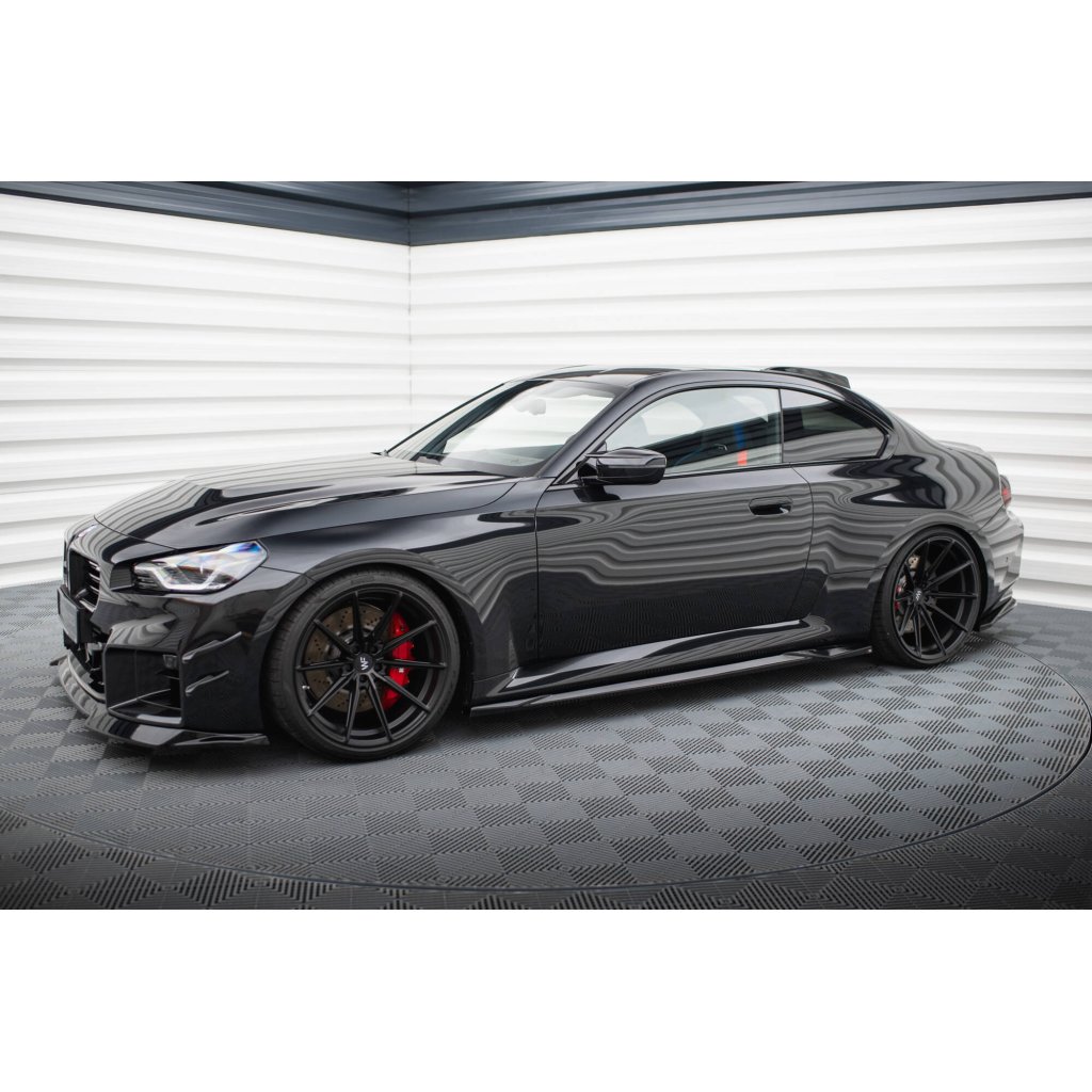 Maxton Design difuzory pod boční prahy ver.2 pro BMW M2 G87, černý lesklý plast ABS