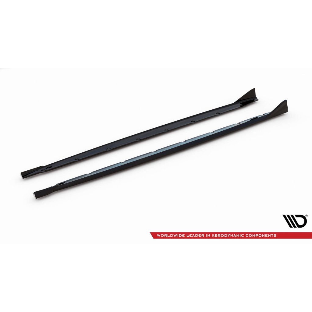 Maxton Design difuzory pod boční prahy ver.2 pro BMW řada 1 F70, černý lesklý plast ABS, M-Pack / M135i