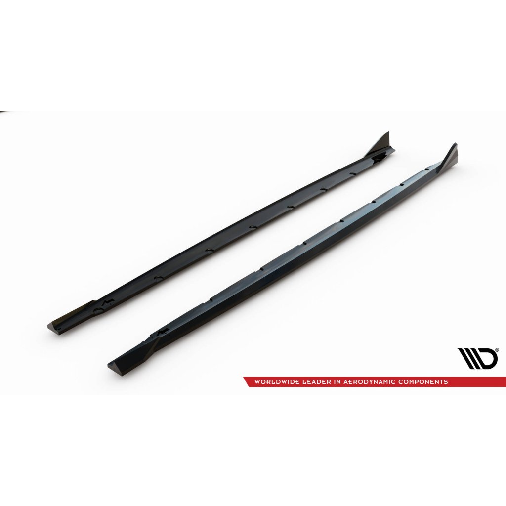 Maxton Design difuzory pod boční prahy ver.2 pro BMW řada 1 F70, černý lesklý plast ABS, M-Pack / M135i