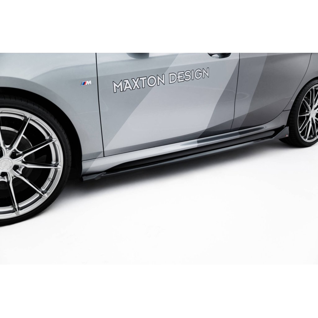 Maxton Design difuzory pod boční prahy ver.2 pro BMW řada 1 F70, černý lesklý plast ABS, M-Pack / M135i