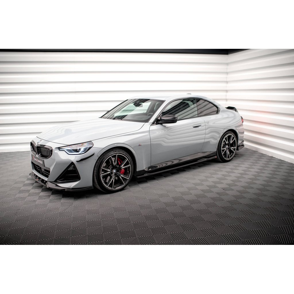 Maxton Design difuzory pod boční prahy ver.2 pro BMW řada 2 G42 M240i, G42 M-Pack, černý lesklý plast ABS