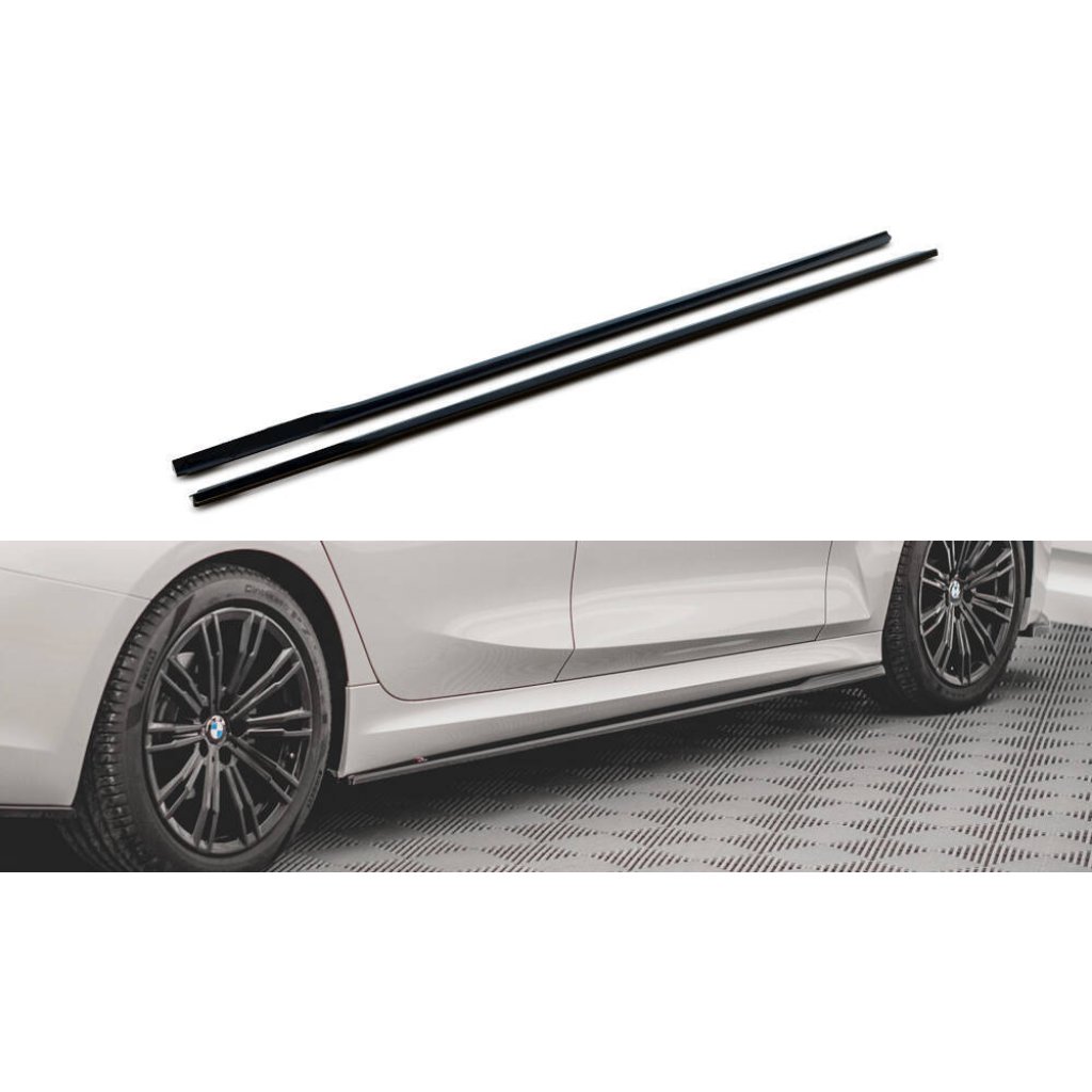 Maxton Design difuzory pod boční prahy ver.2 pro BMW řada 3 G20 M-Pack, G21 M-Pack, černý lesklý plast ABS