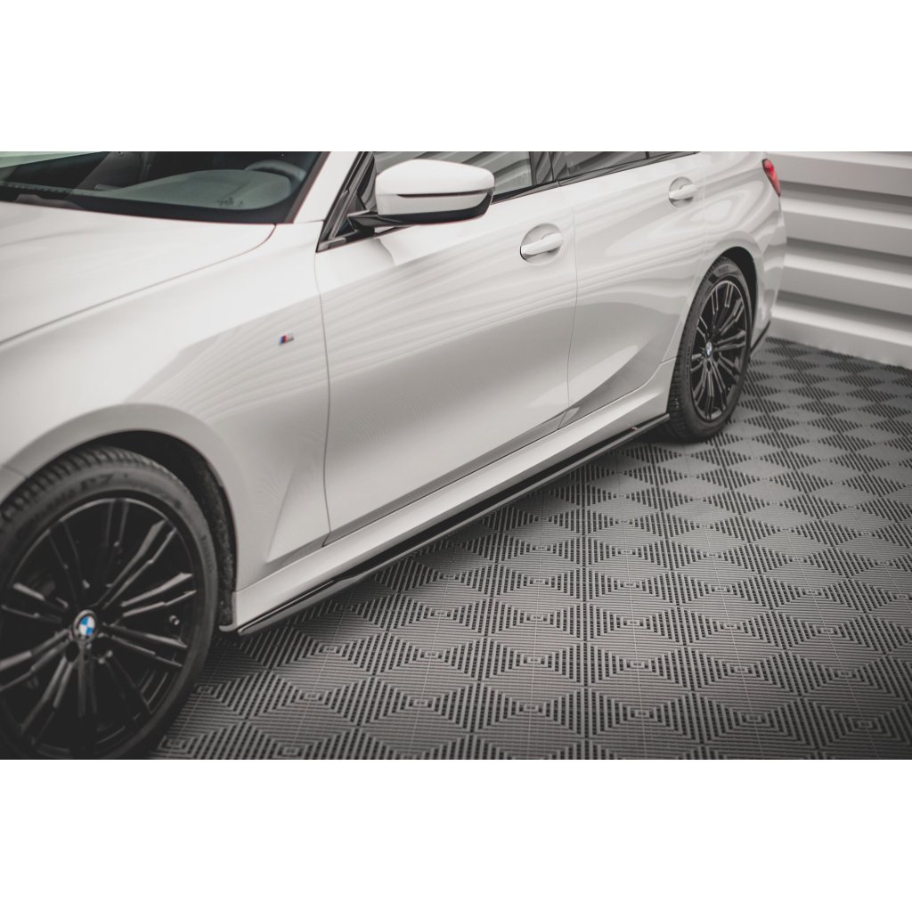 Maxton Design difuzory pod boční prahy ver.2 pro BMW řada 3 G20 M-Pack, G21 M-Pack, černý lesklý plast ABS