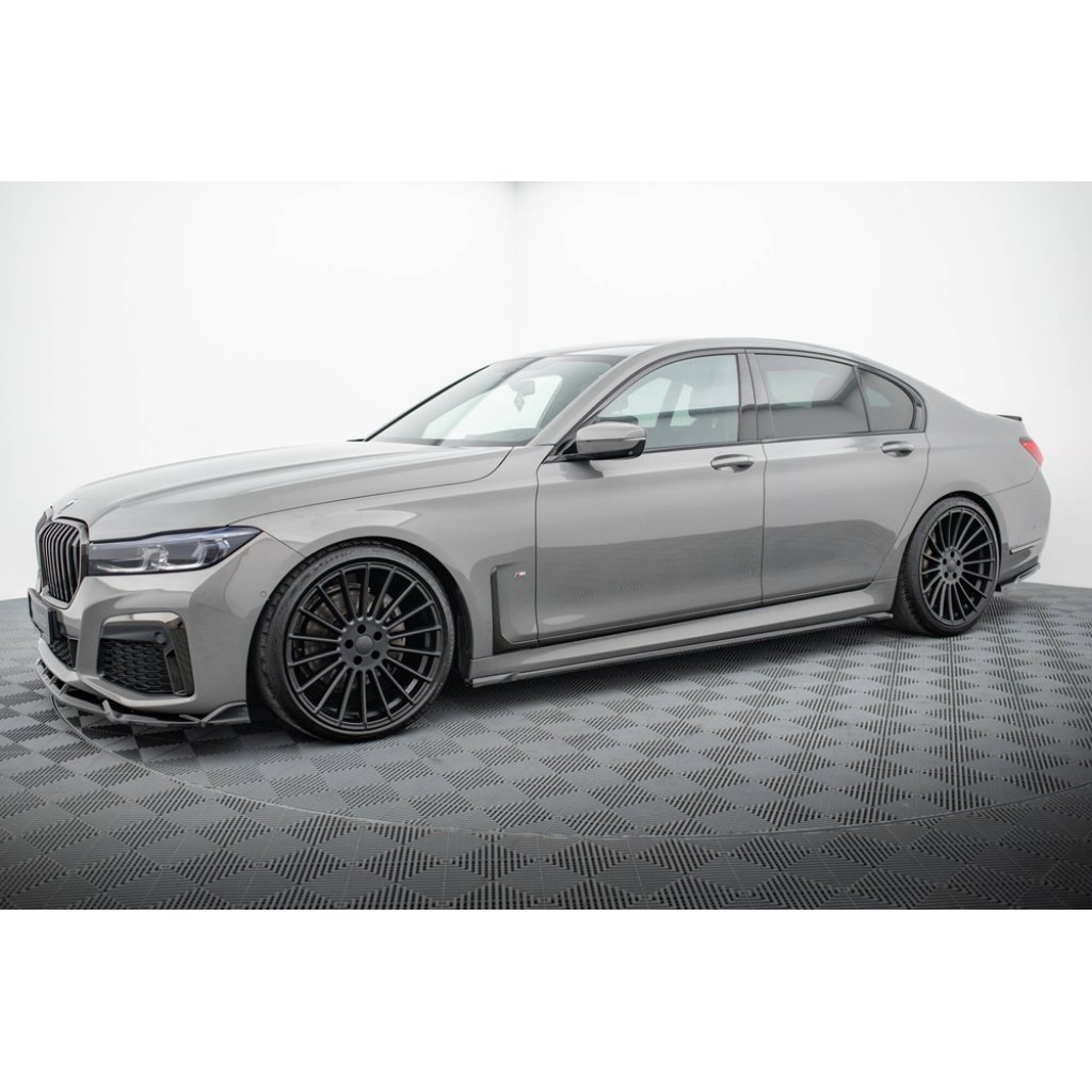 Maxton Design difuzory pod boční prahy ver.2 pro BMW řada 7 G11 Facelift M-Pack, černý lesklý plast ABS