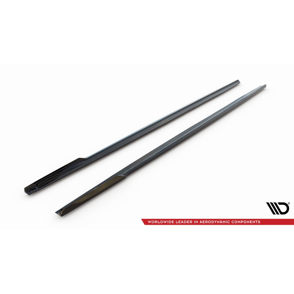 Maxton Design difuzory pod boční prahy ver.2 pro BMW řada 7 G12, černý lesklý plast ABS, long M-Pack