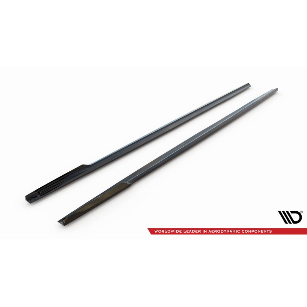 Maxton Design difuzory pod boční prahy ver.2 pro BMW řada 7 G12, černý lesklý plast ABS, long M-Pack