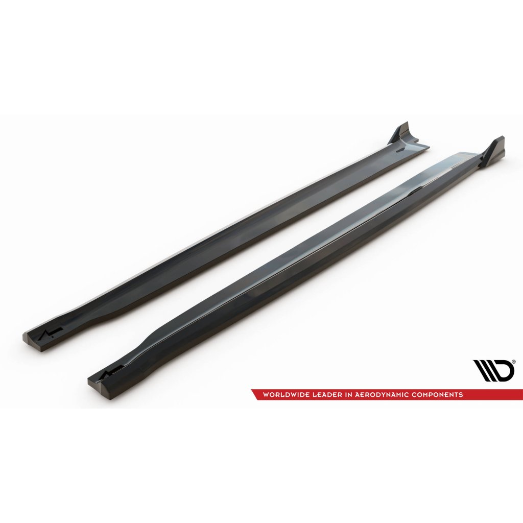 Maxton Design difuzory pod boční prahy ver.2 pro BMW X6 F16, černý lesklý plast ABS, M-Pack