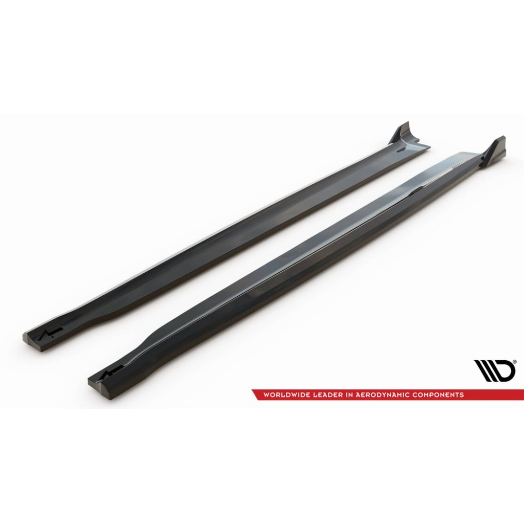 Maxton Design difuzory pod boční prahy ver.2 pro BMW X6 F16, černý lesklý plast ABS, M-Pack