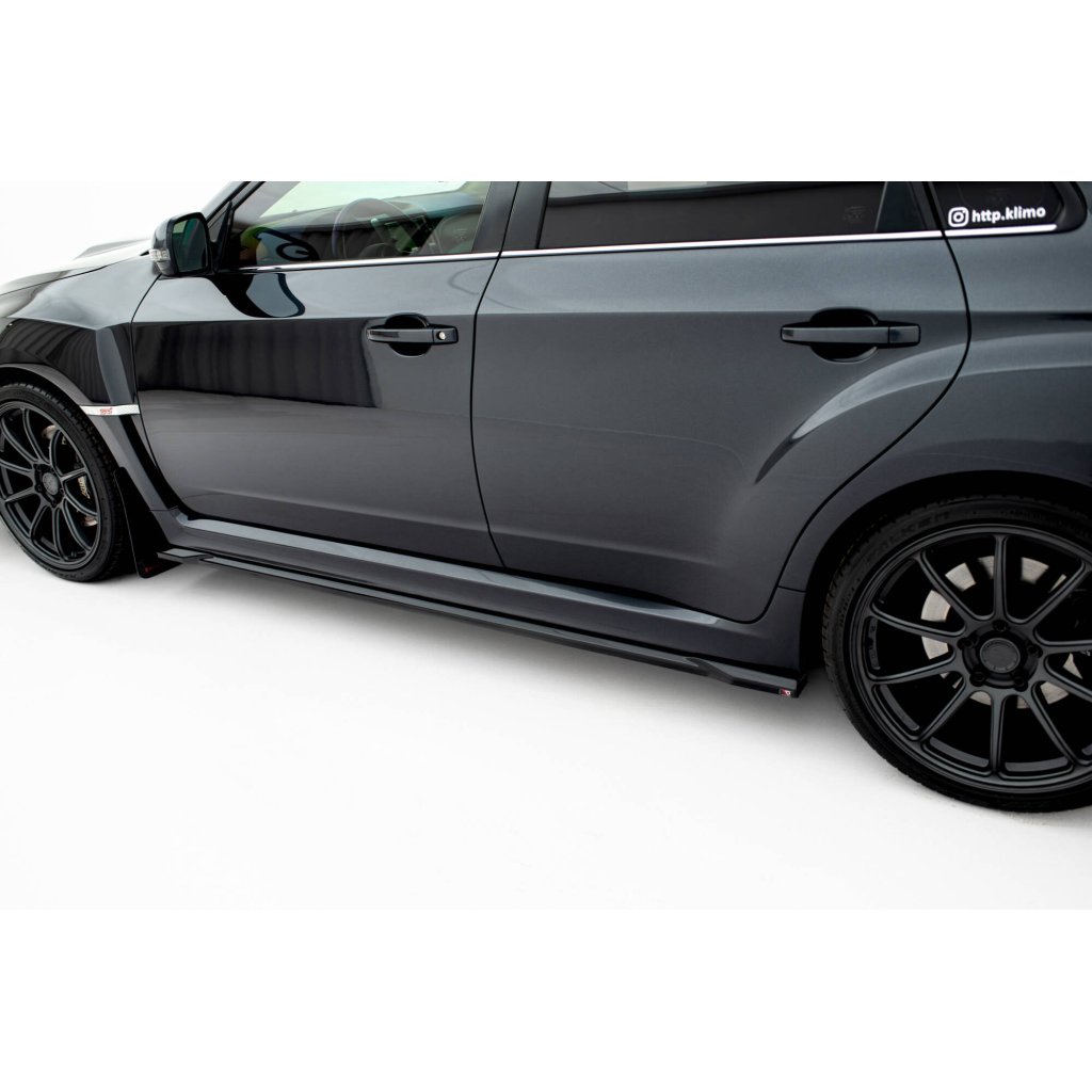 Maxton Design difuzory pod boční prahy ver.2 pro Subaru Impreza WRX STi Mk3 Facelift, černý lesklý plast ABS