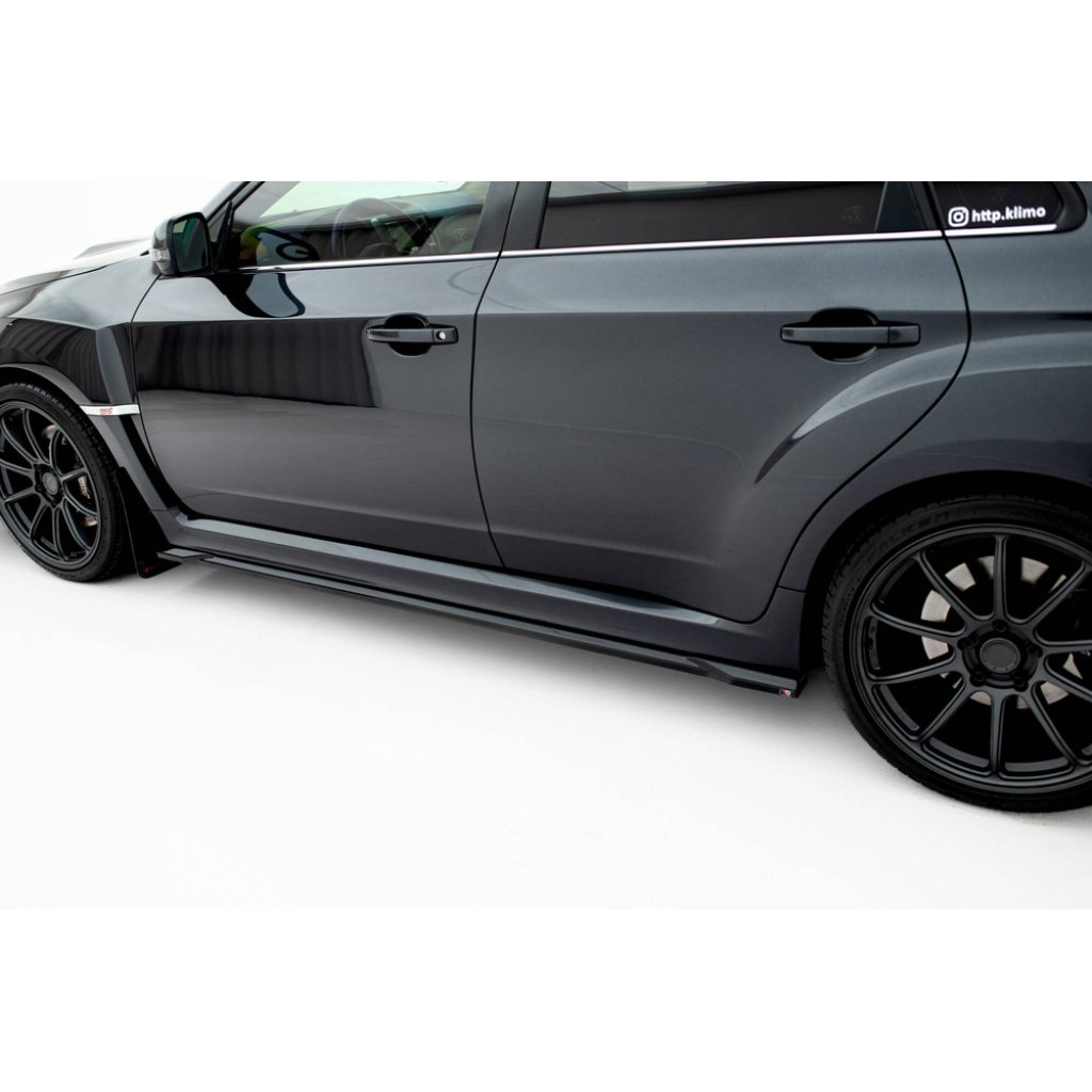 Maxton Design difuzory pod boční prahy ver.2 pro Subaru Impreza WRX STi Mk3 Facelift, černý lesklý plast ABS